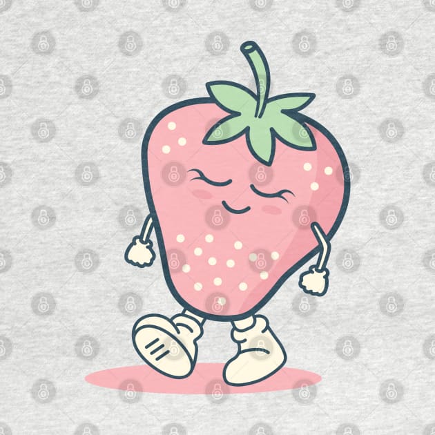 Cute Strawberry Character Kawaii by kolakiss